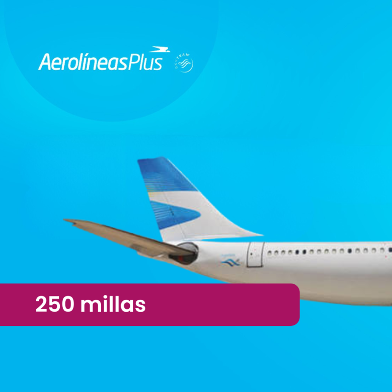 250 Millas Aerolíneas Plus